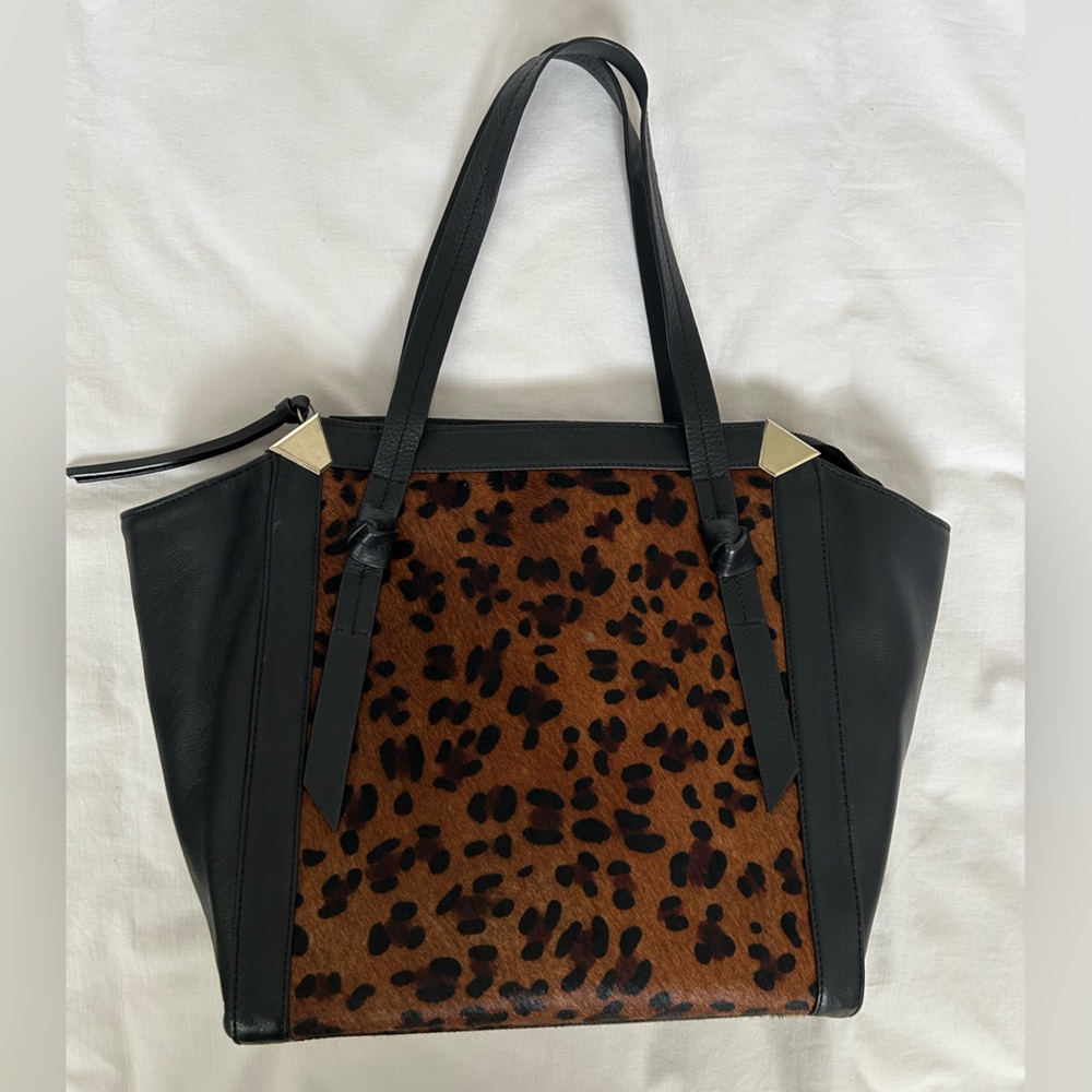 Foley + Corinna leather and hair calf medium sized tote